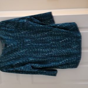 Talbots Teal Green Print Sweater